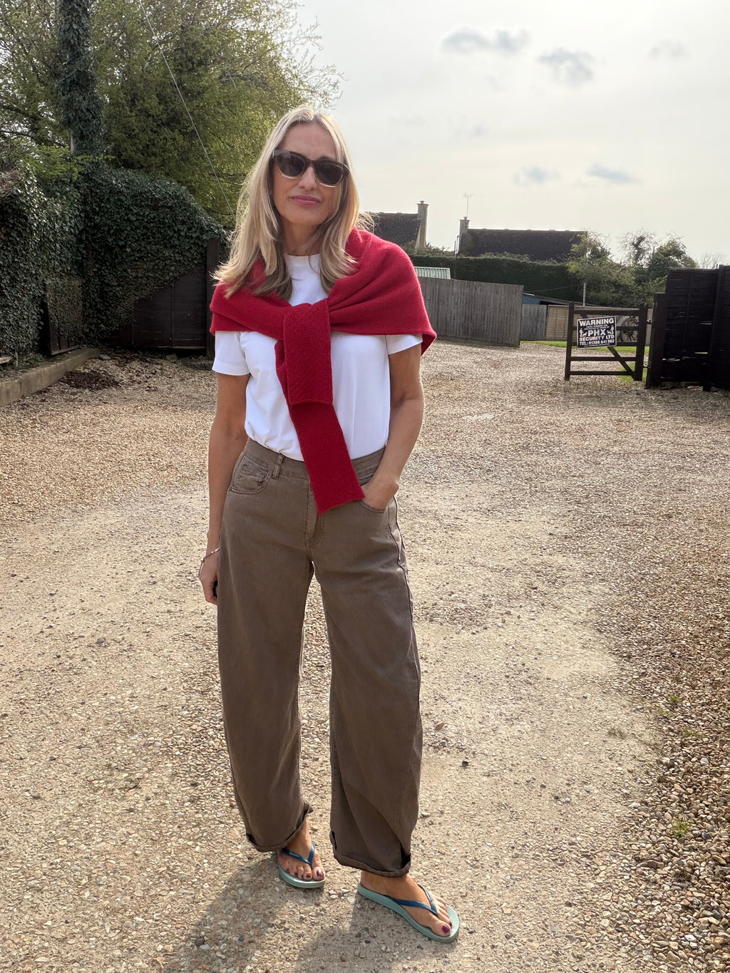 Khaki Barrel Jeans
