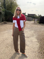Khaki Barrel Jeans