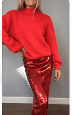 Red Sequin Skirt