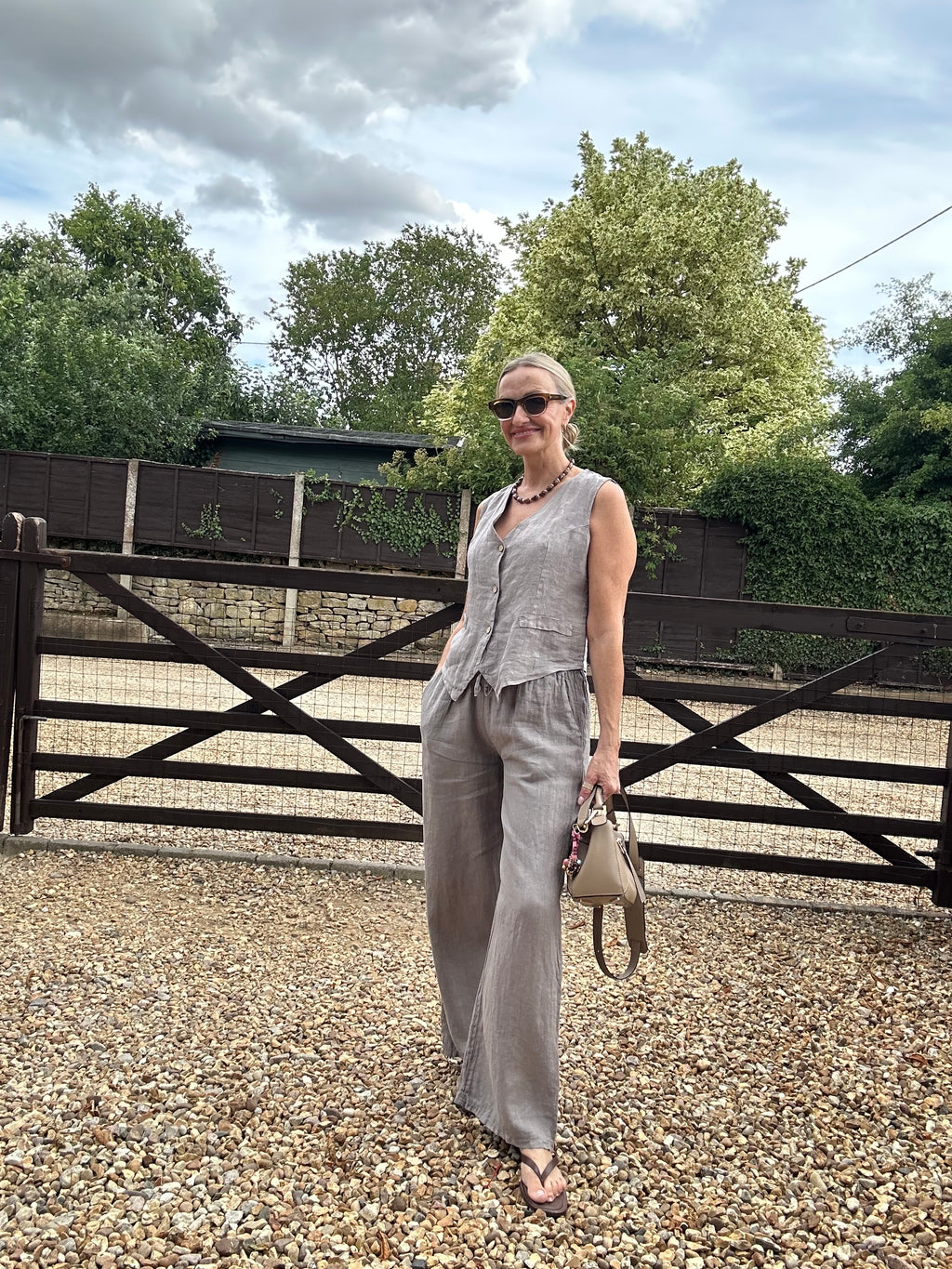 Wide Leg Linen Pants
