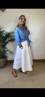 White Cotton Maxi Skirt