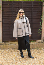 Load image into Gallery viewer, Felt Jacket with Scarf - Beige
