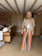 Striped Crochet Trousers (aqua)