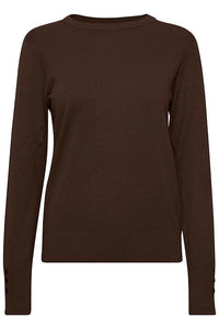 ROUND NECK BASIC KNIT - chocolate