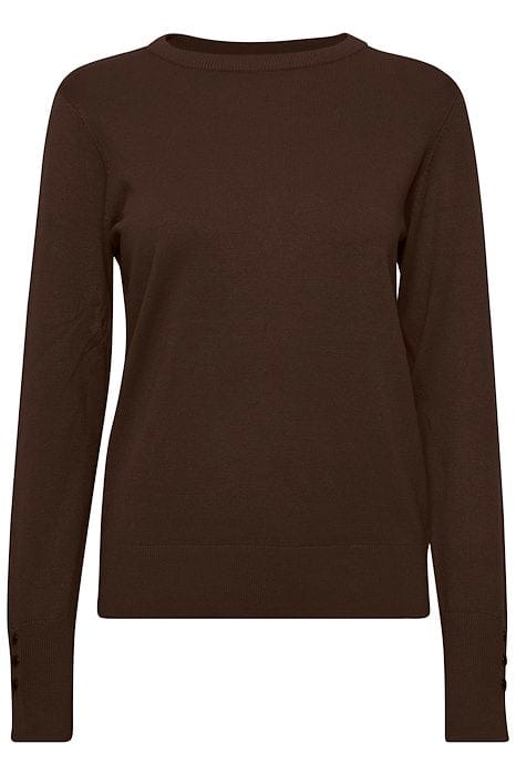 ROUND NECK BASIC KNIT - chocolate