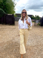 Yellow Gingham Cropped Trousers