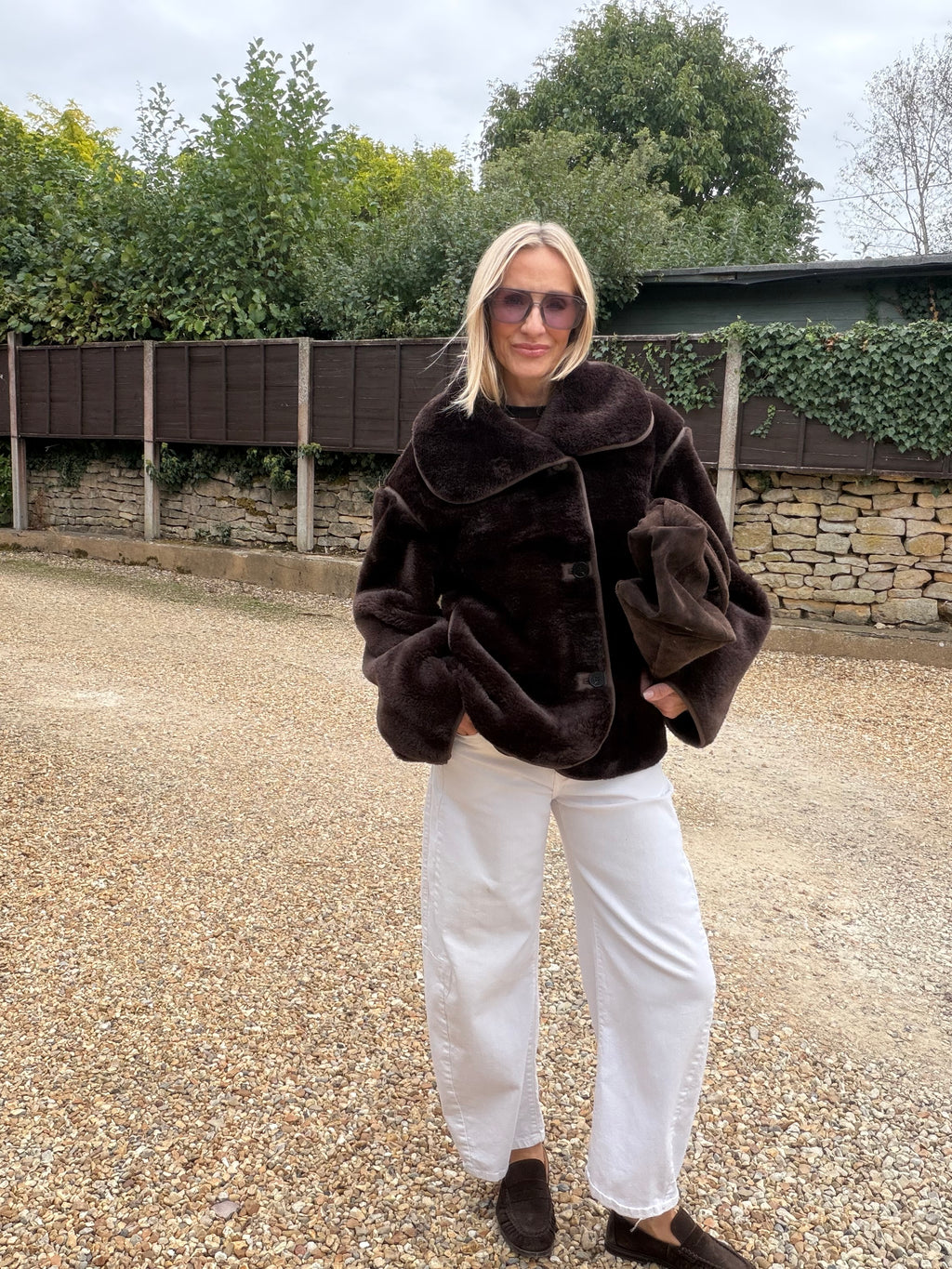 Amelia Faux Fur Jacket - Chocolate