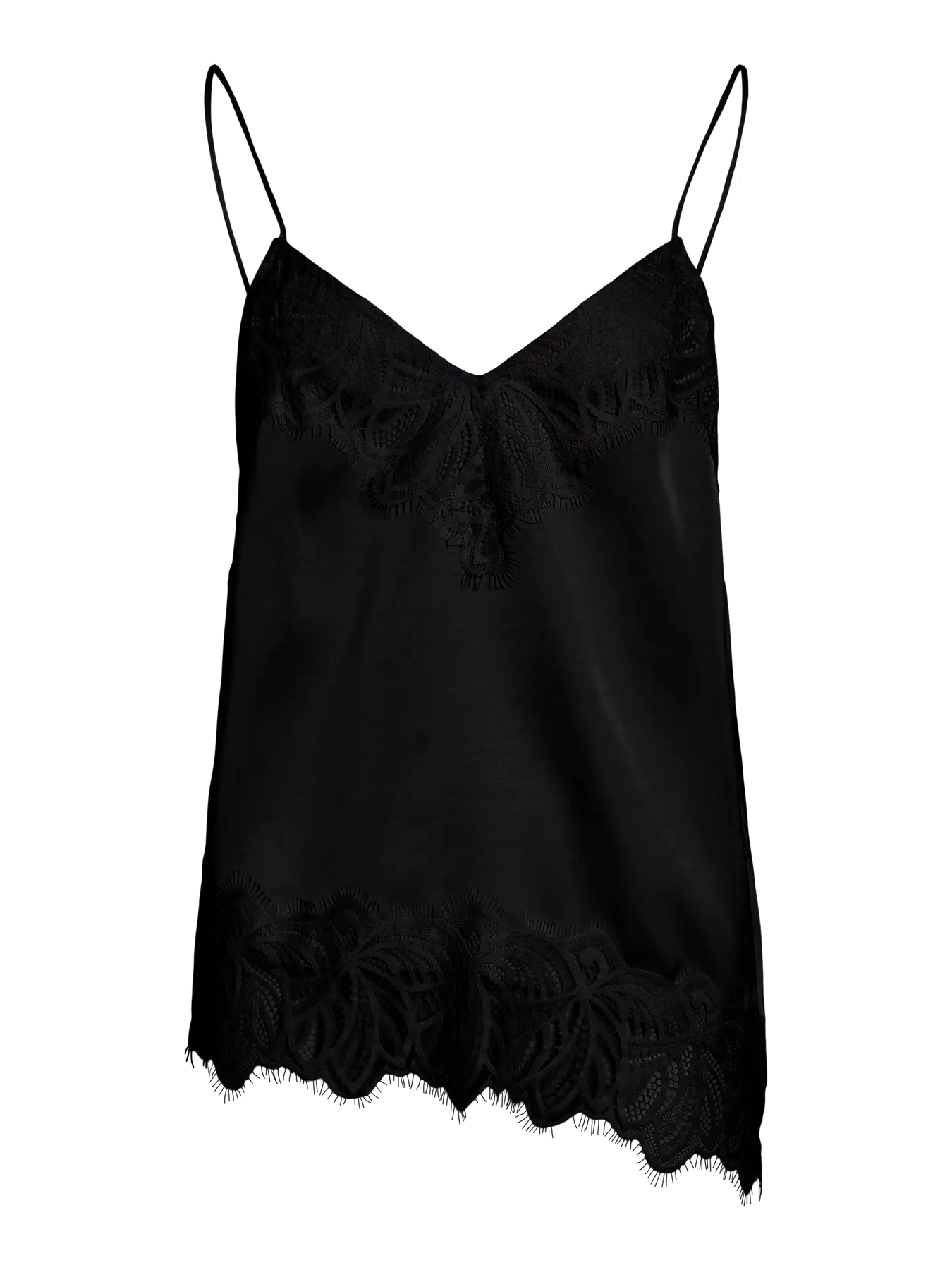 Asymmetric Satin and Lace Cami