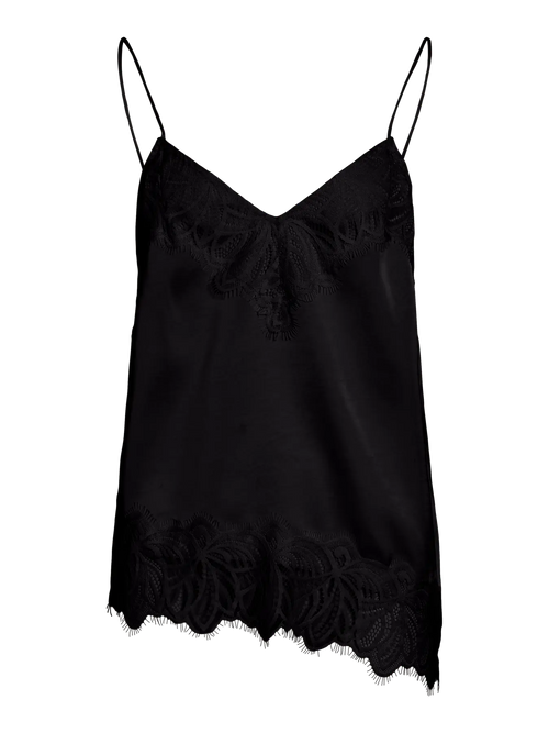 Asymmetric Satin and Lace Cami