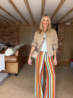 Striped Crochet Trousers (aqua)