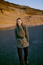 Collarless Tweed Blazer