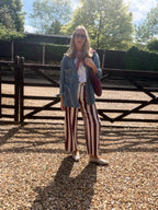 Stripe Barrel Leg Trousers