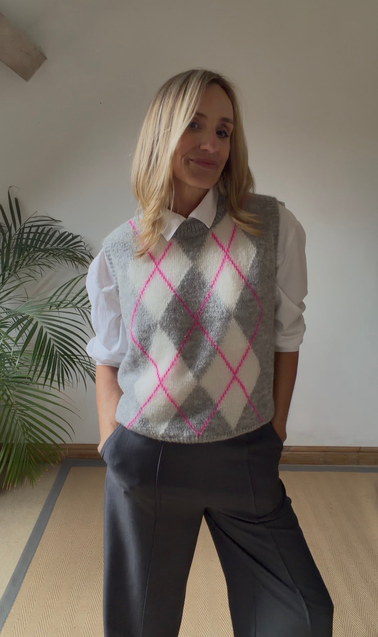 Argyle Mohair Tank Top