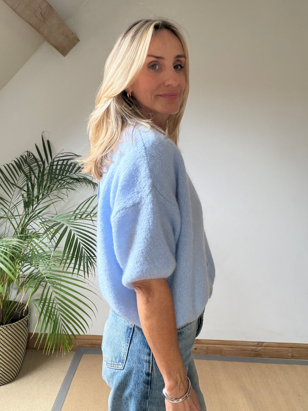 Short Sleeve  Mohair Cardigan