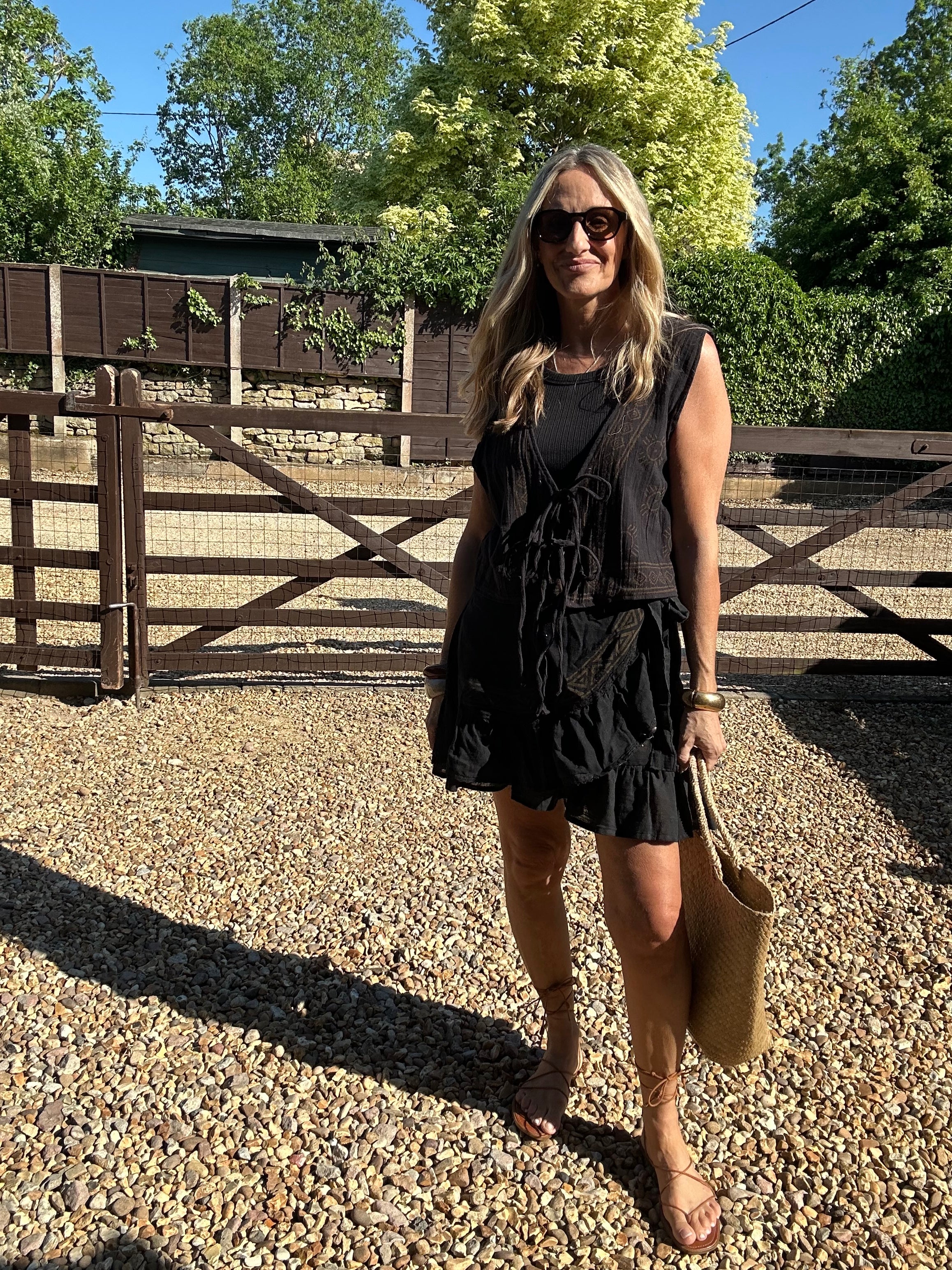 Boho Mini Wrap Skirt