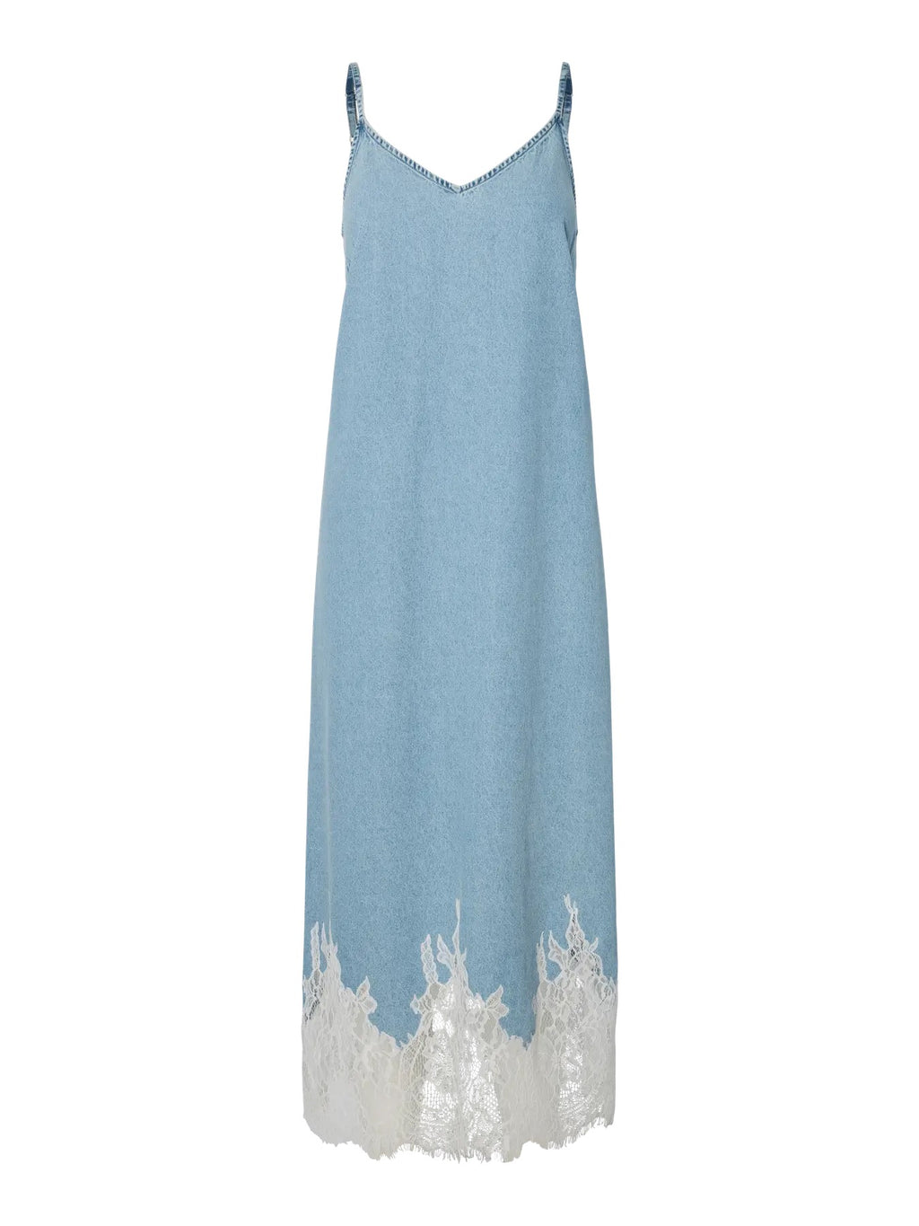 Denim and Lace Slip Dress