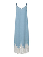Denim and Lace Slip Dress