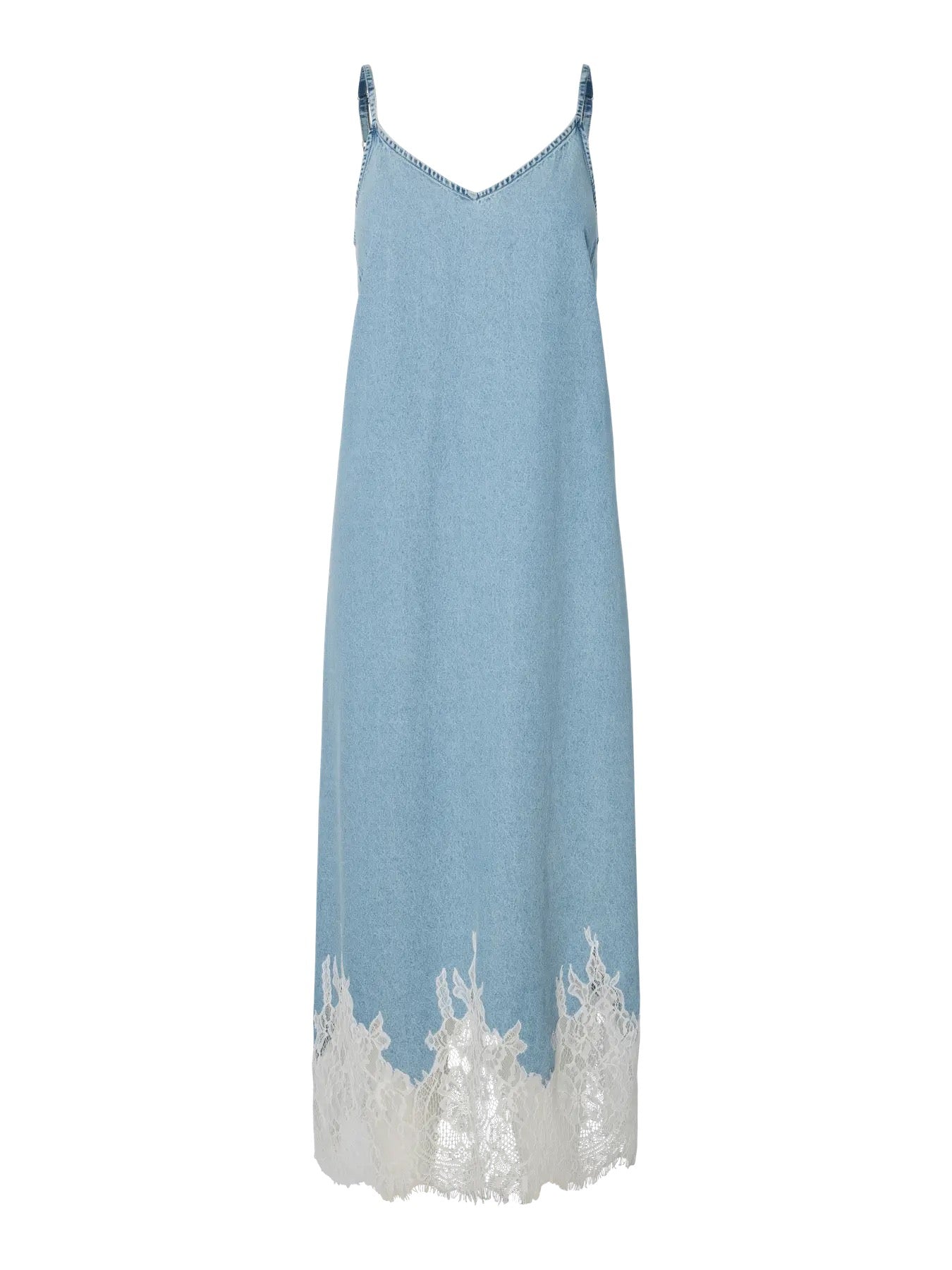 Denim and Lace Slip Dress