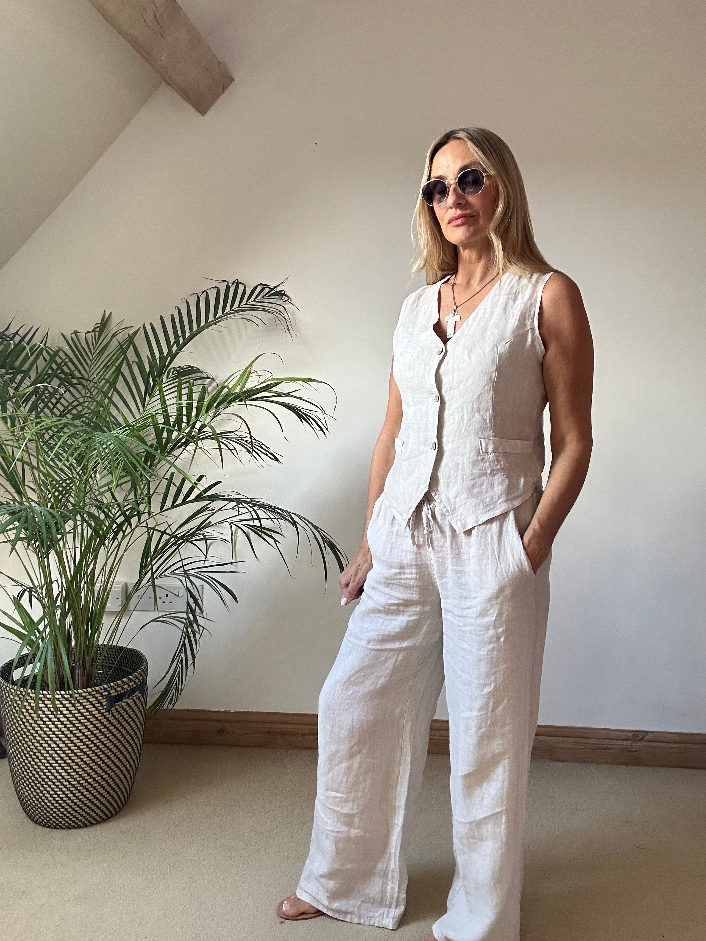 Wide Leg Linen Pants