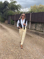 Yellow Gingham Cropped Trousers