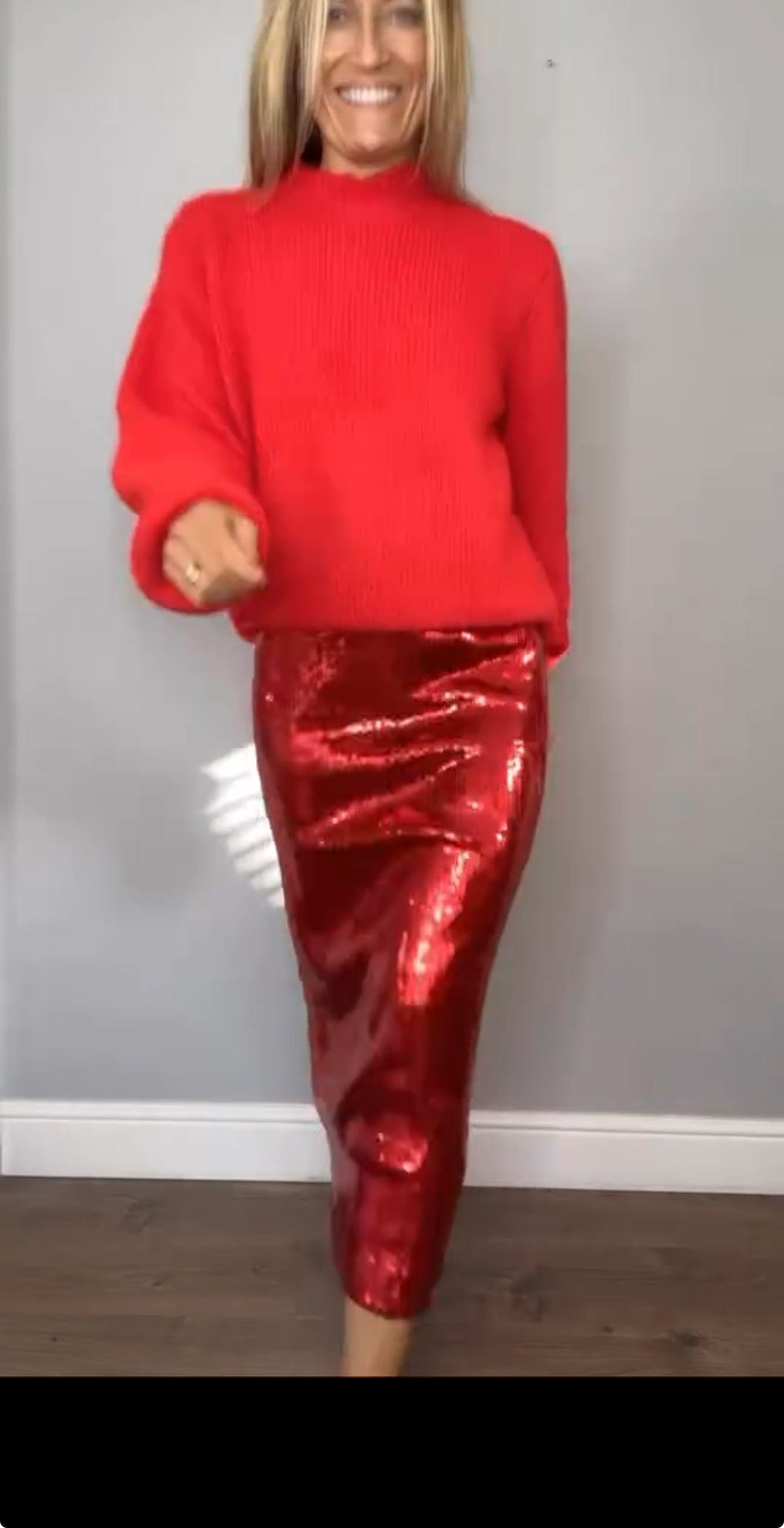 Red Sequin Skirt