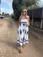 Black and White Jacquard Dress