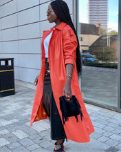 Load image into Gallery viewer, Faux Leather Trench Coat
