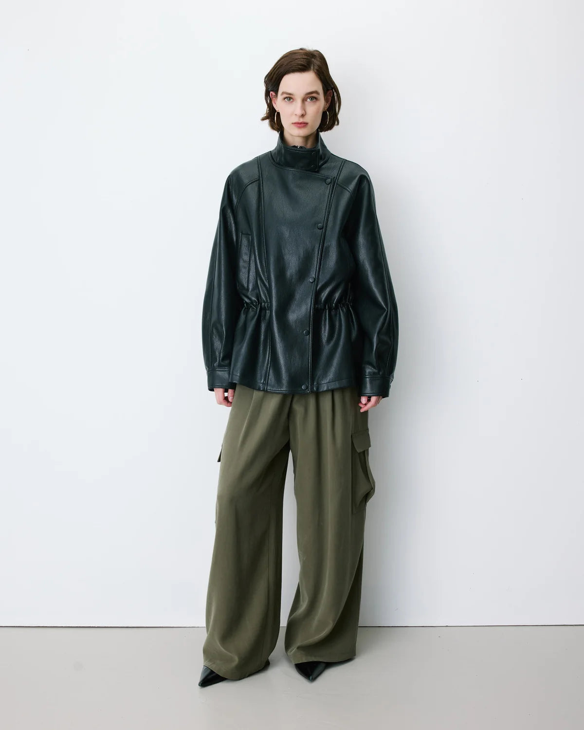 Oversized Faux Leather Jacket