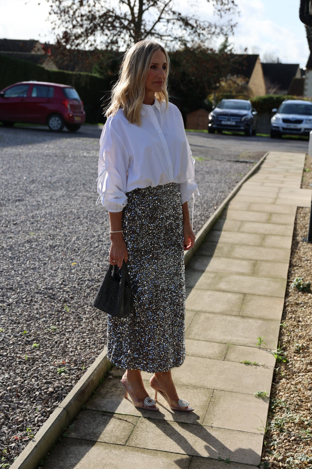 White Shirt With Bow Tie Sleeves