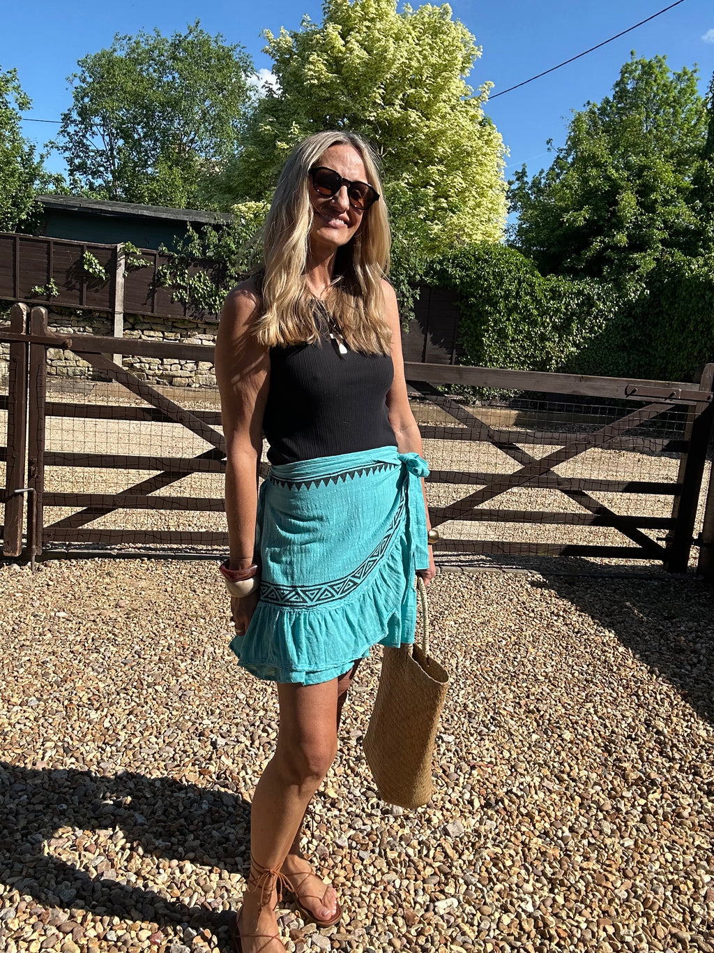 Boho Mini Wrap Skirt