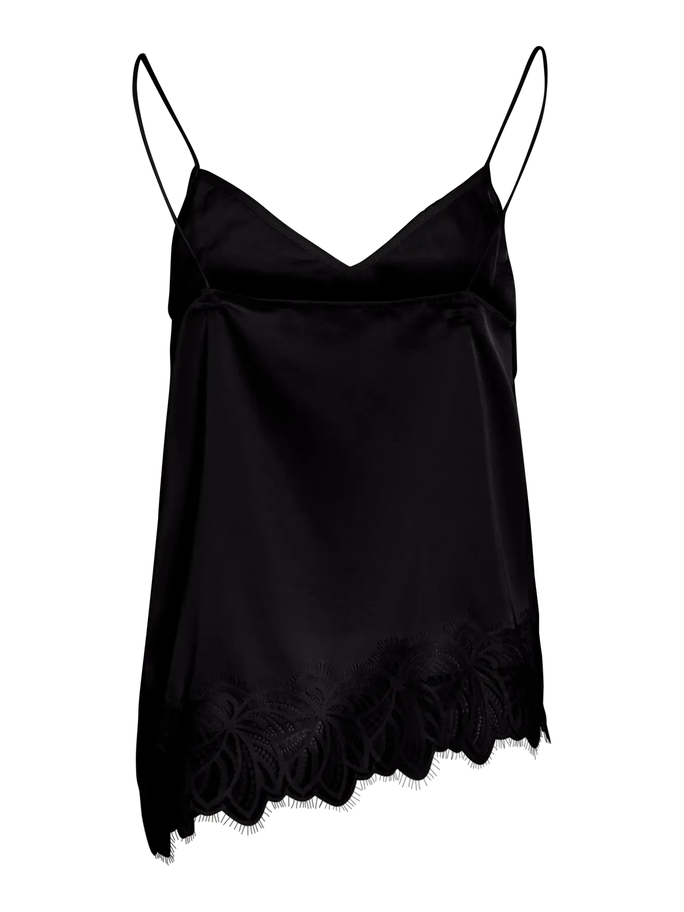 Asymmetric Satin and Lace Cami