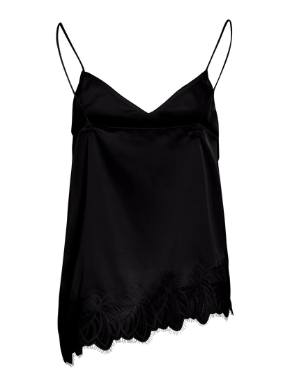 Asymmetric Satin and Lace Cami