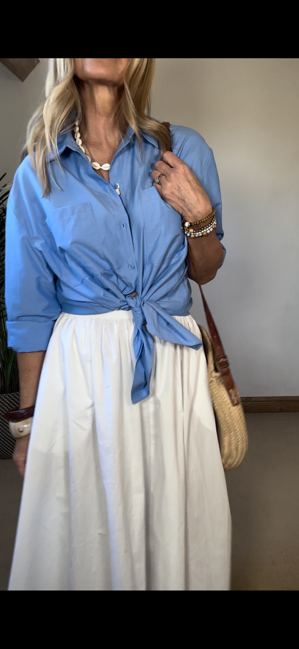 White Cotton Maxi Skirt