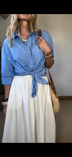 White Cotton Maxi Skirt