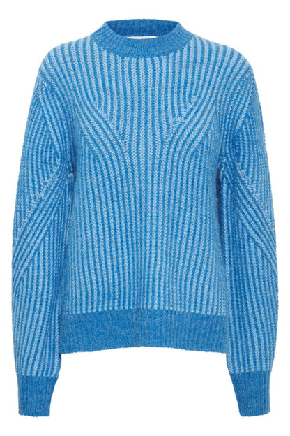 Provence blue ribbed jumper