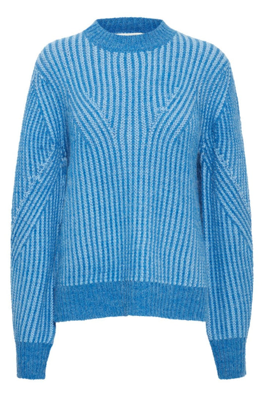 Provence blue ribbed jumper
