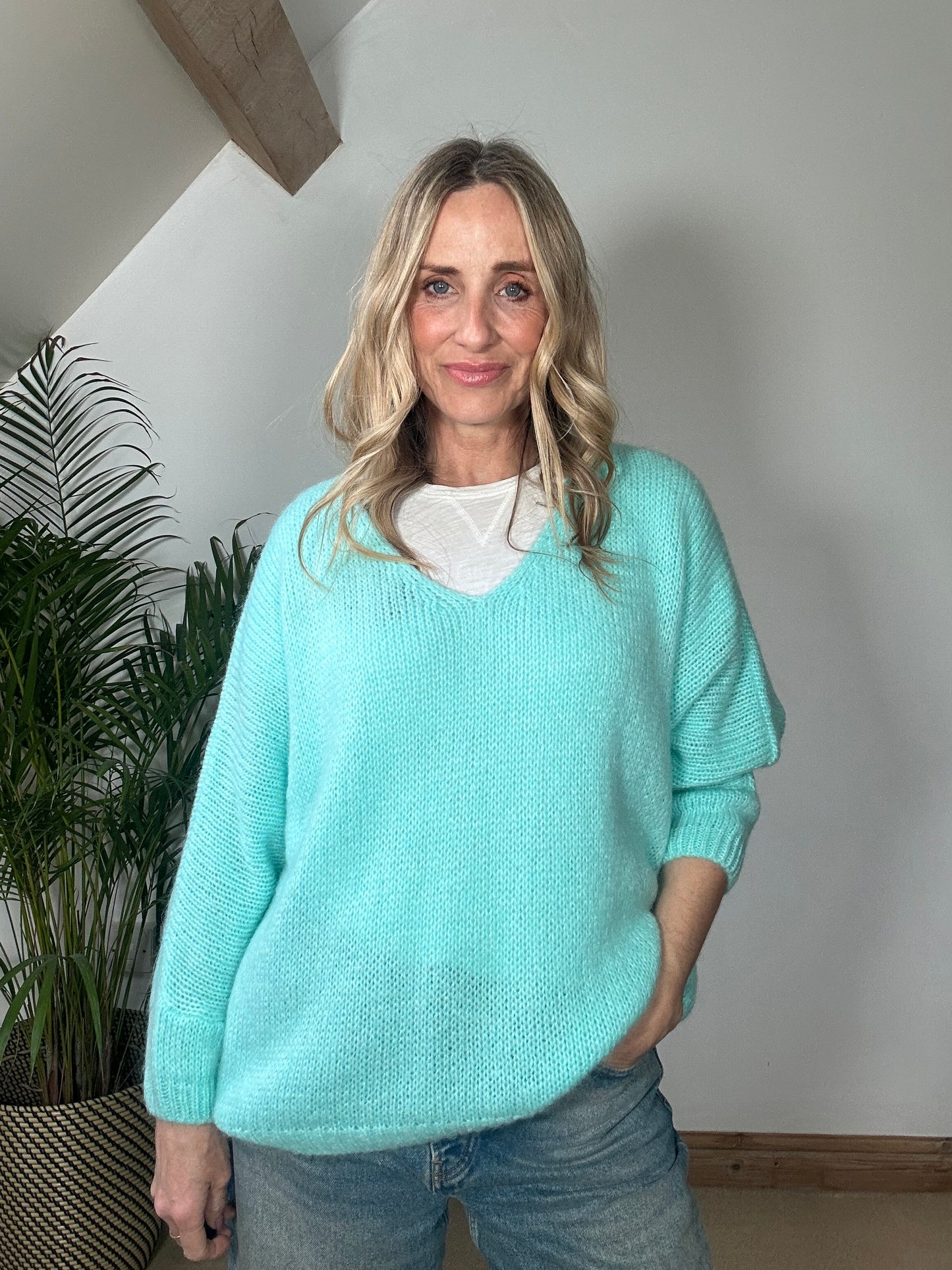Mohair V Neck Jumper