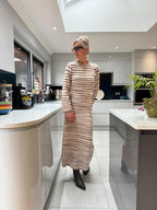 Broken Stripe Ankle Knit Dress