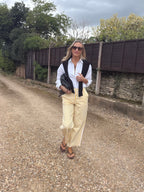 Yellow Gingham Cropped Trousers