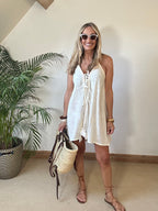 Mykonos rope Halter Mini Dress