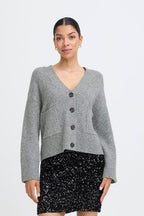 Grey V Neck Cardigan
