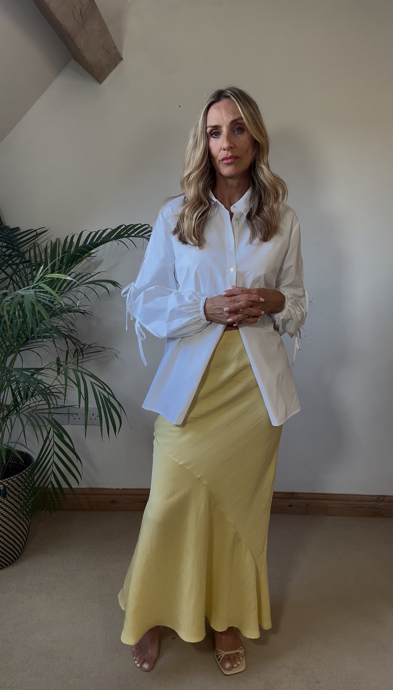 White Shirt With Bow Tie Sleeves