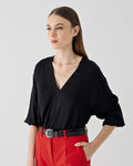 Silky Blouse with V Neckline