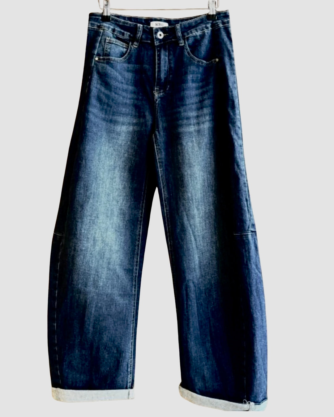 Barrel Leg Jeans - Dark wash