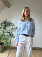 Round Neck Mohair Cardigan