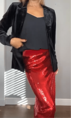 Red Sequin Skirt