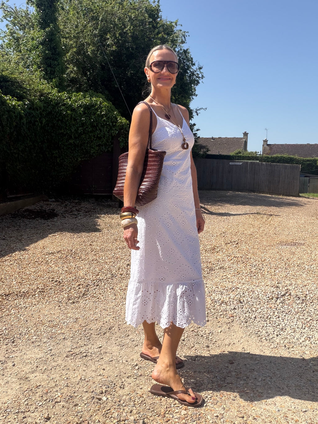 Broderie Anglaise Sundress - White