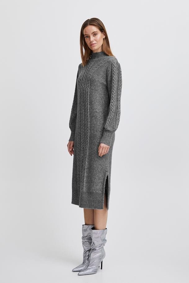 Grey Cable Knitted Dress