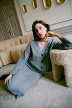 Grey V Neck Cardigan