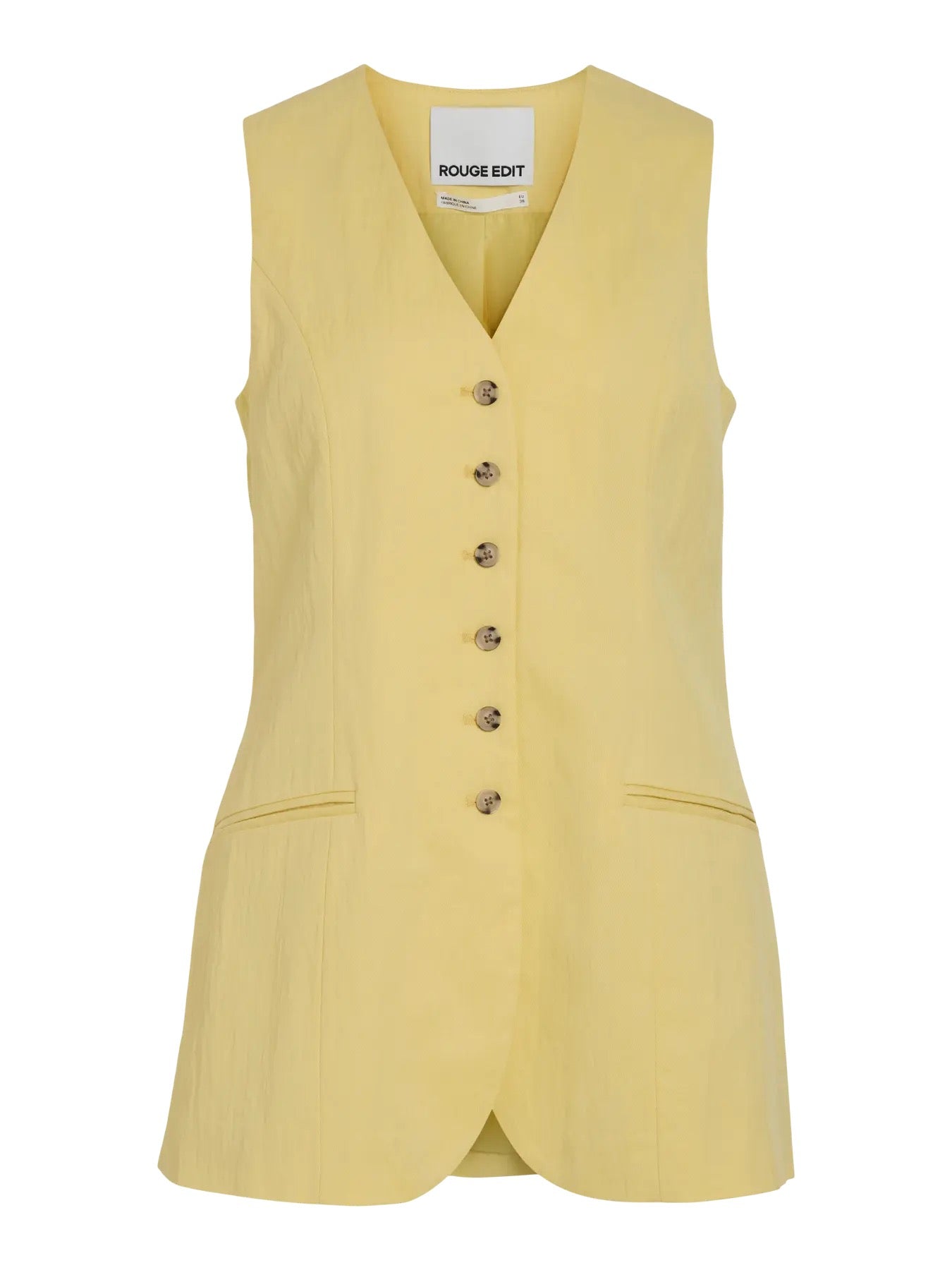 Lemon Longline Waistcoat and Maxi Skirt Co-Ord